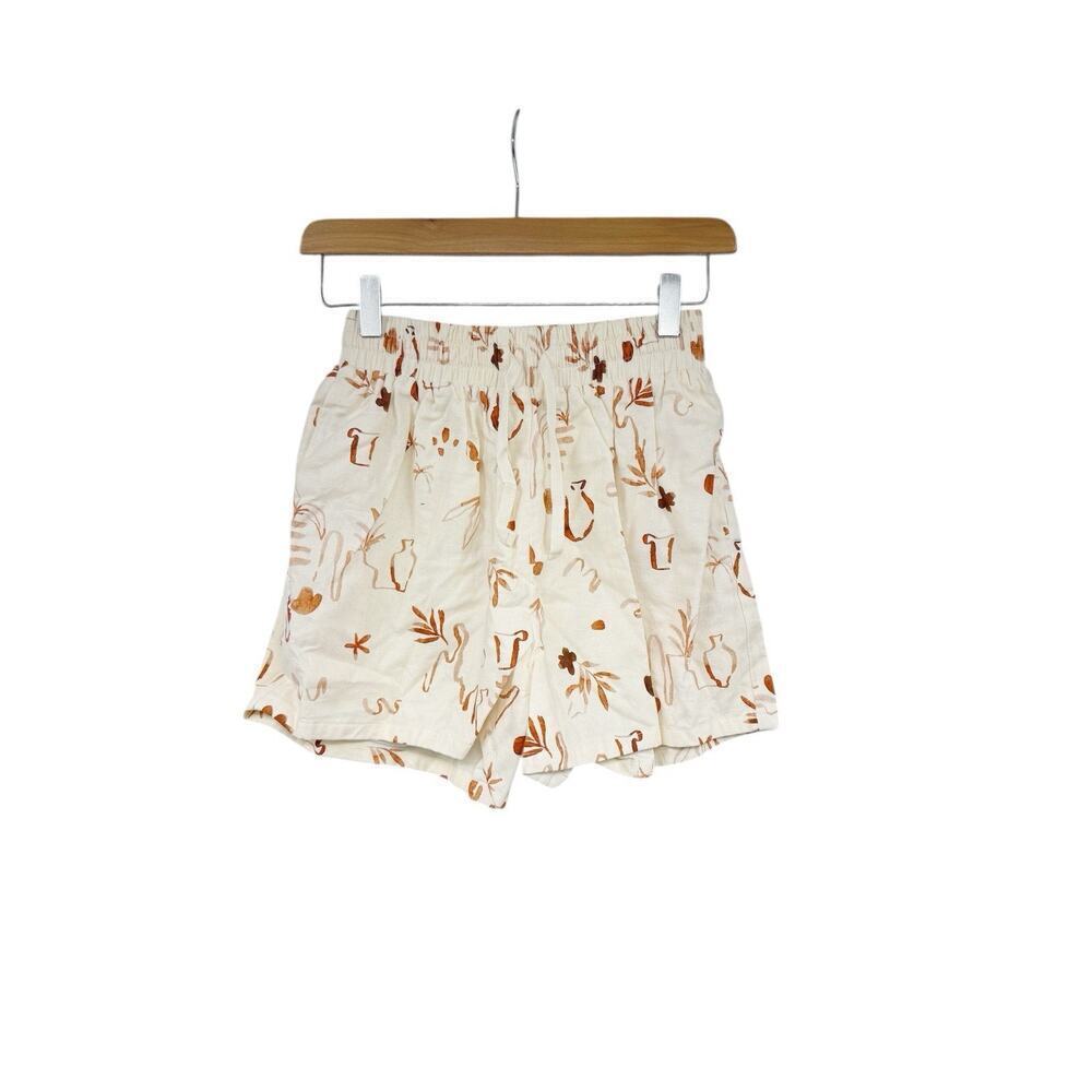 Peppermayo Cream Shorts with Rust Floral Print